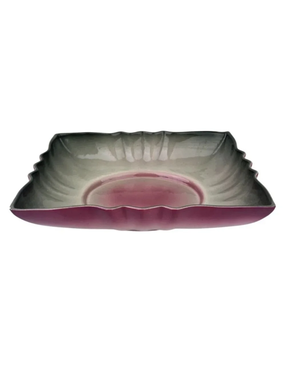 MCM Planter Console Bowl Los Angeles Pottery VTG Pink Green Ombre Bonsai READ